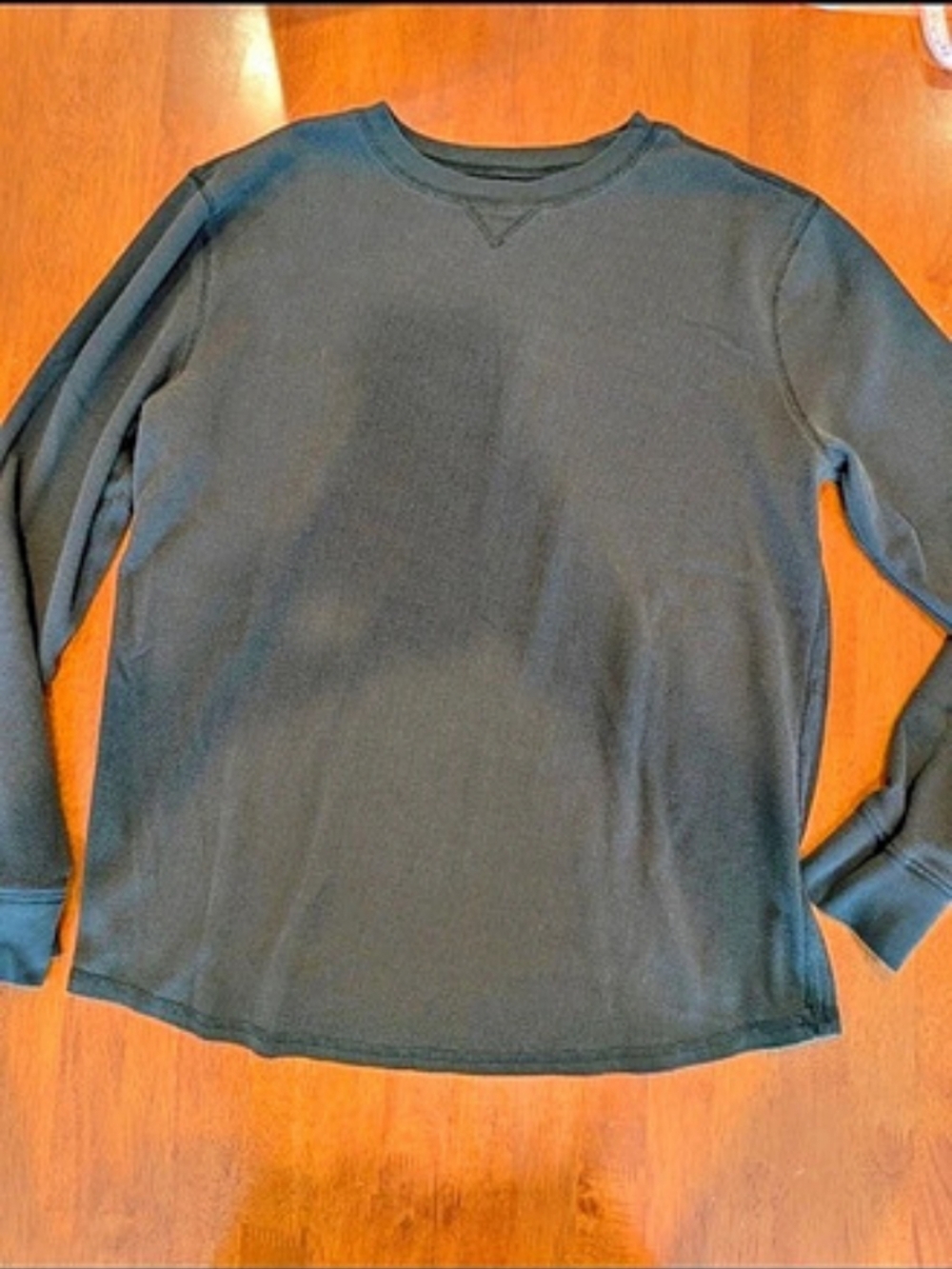 Hanes Men's Long-Sleeve Thermal Crewneck Shirt Black Large